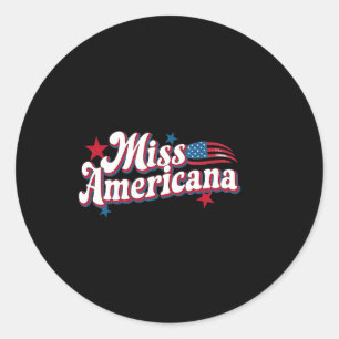 Amare Box Amerika 4 juli Miss Americana Retro Ronde Sticker