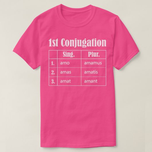 Amare Conjugation Latijnse spreker T-shirt (Design voorkant)