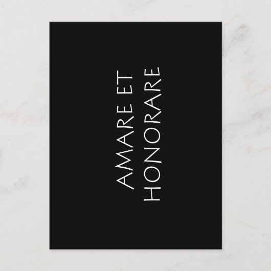 Amare et honorare briefkaart (Voorkant)
