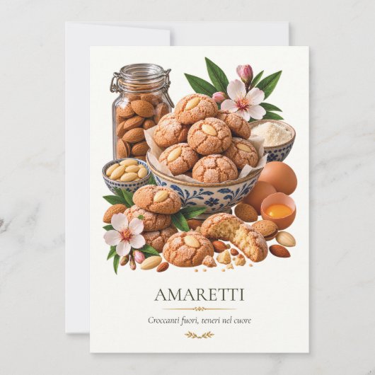 Amaretti – Vintage Italiaans dessert Kaart (Voorkant)