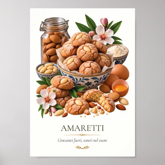 Amaretti – Vintage Italiaans dessert Poster (Voorkant)