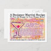 Amaretto Mango Martini Recept Briefkaart (Voorkant / Achterkant)