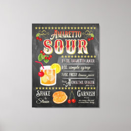 Amaretto Sour Chalkboard Recipe Canvas Afdruk