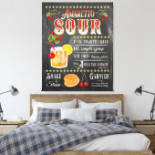 Amaretto Sour Chalkboard Recipe Canvas Afdruk (Insitu (Slaapkamer))