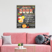 Amaretto Sour Chalkboard Recipe Canvas Afdruk (Insitu (Woonkamer))