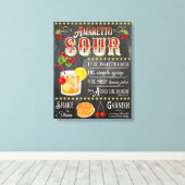 Amaretto Sour Chalkboard Recipe Canvas Afdruk (Insitu (Houten vloer))