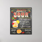 Amaretto Sour Chalkboard Recipe Canvas Afdruk (Voorkant)