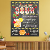 Amaretto Sour Chalkboard Recipe Canvas Afdruk (Insitu (Woonkamer))