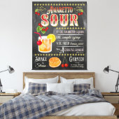 Amaretto Sour Chalkboard Recipe Canvas Afdruk (Insitu (Slaapkamer))