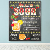 Amaretto Sour Chalkboard Recipe Canvas Afdruk (Insitu (Houten vloer))
