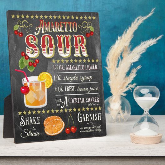 Amaretto Sour Chalkboard Recipe Fotoplaat (Zijkant)