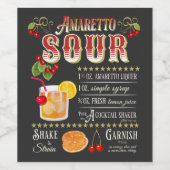 Amaretto Sour Recipe Wijn Etiket (Enkel label)
