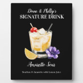 Amaretto Zure Drink Teken Sjabloon Teken Gepersona Fotoplaat (Voorkant)