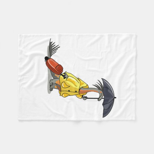 Amargasaurus Holding Paraplu en Koffer. Fleece Deken (Voorkant (Horizontaal))