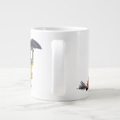 Amargasaurus Holding Paraplu en Koffer. Grote Koffiekop (Achterkant)