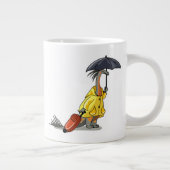 Amargasaurus Holding Paraplu en Koffer. Grote Koffiekop (Rechts)