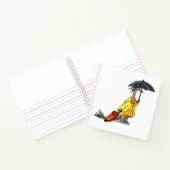 Amargasaurus Holding Paraplu en Koffer. Notitieboek (Binnen)