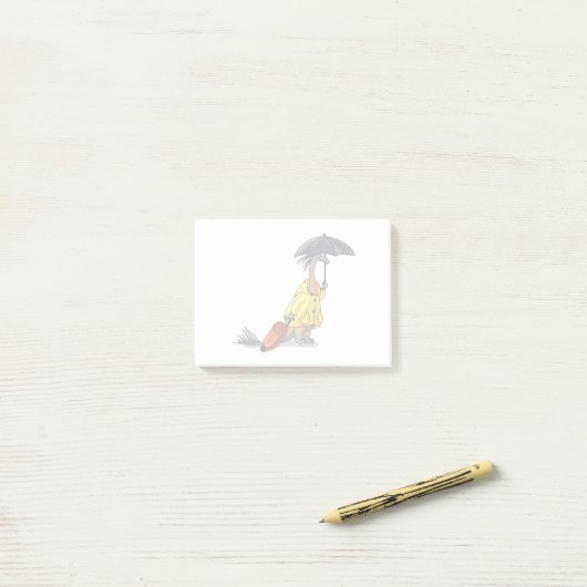 Amargasaurus Holding Paraplu en Koffer. Post-it® Notes (Op bureau)