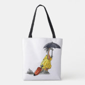 Amargasaurus Holding Paraplu en Koffer. Tote Bag (Achterkant)