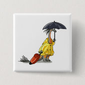 Amargasaurus Holding Paraplu en Koffer. Vierkante Button 5,1 Cm (Voorkant)