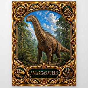 Amargasaurus, met juwelen versierde erfstuk kunst briefkaart