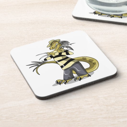 Amargasaurus Poseren als Freddy Krueger. Bier Onderzetter (Linkerzijde)