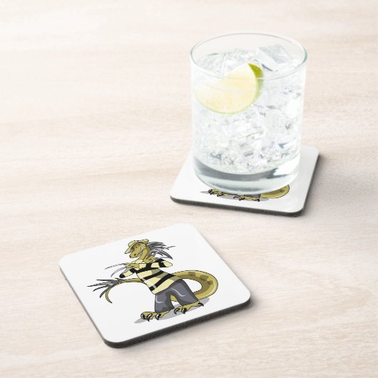 Amargasaurus Poseren als Freddy Krueger. Bier Onderzetter (Rechterzijde)