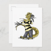 Amargasaurus Poseren als Freddy Krueger. Briefkaart (Voorkant / Achterkant)