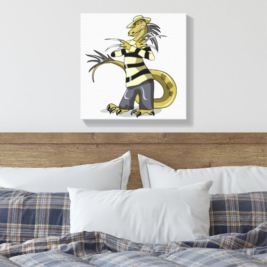 Amargasaurus Poseren als Freddy Krueger. Canvas Afdruk (Insitu (Slaapkamer))