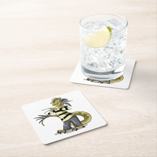 Amargasaurus Poseren als Freddy Krueger. Kartonnen Onderzetters (Insitu)