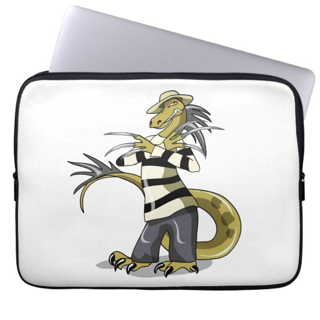 Amargasaurus Poseren als Freddy Krueger. Laptop Sleeve (Voorkant)