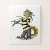 Amargasaurus Poseren als Freddy Krueger. Legpuzzel (Verticaal)
