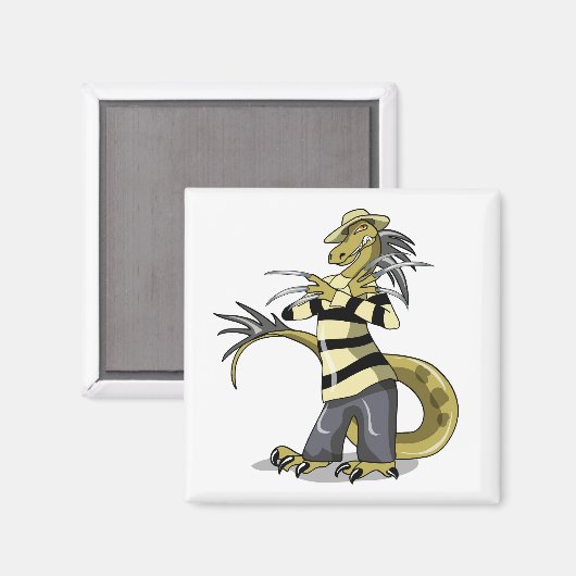 Amargasaurus Poseren als Freddy Krueger. Magneet (Voorkant / Achterkant)