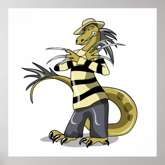 Amargasaurus Poseren als Freddy Krueger. Poster (Voorkant)