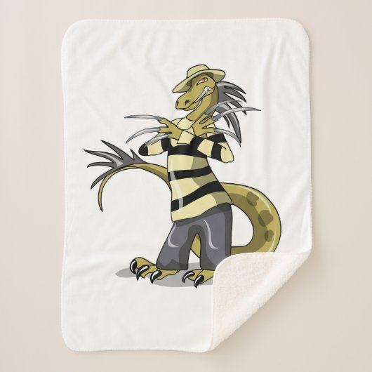 Amargasaurus Poseren als Freddy Krueger. Sherpa Deken (Voorkant)