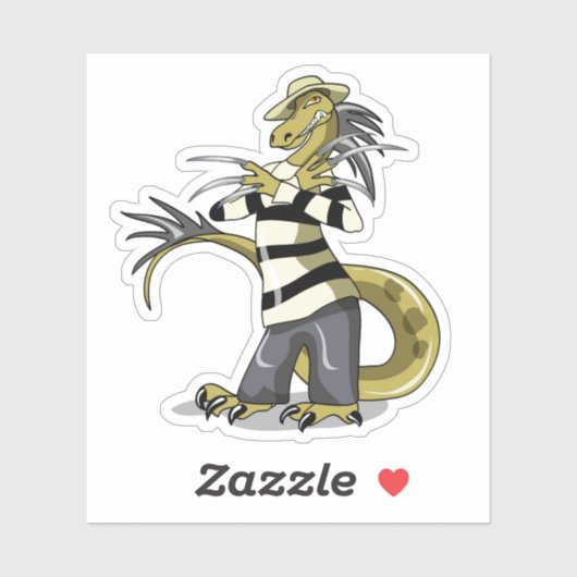 Amargasaurus Poseren als Freddy Krueger. Sticker (Vel)