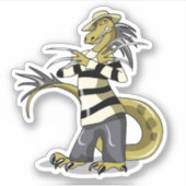 Amargasaurus Poseren als Freddy Krueger. Sticker (Voorkant)