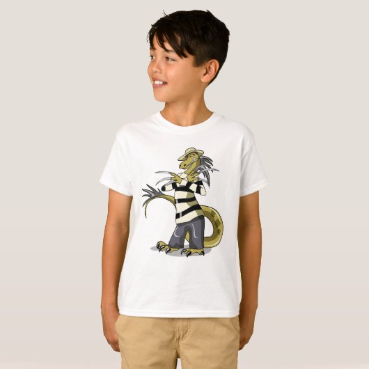 Amargasaurus Poseren als Freddy Krueger. T-shirt (Voorkant volledig)