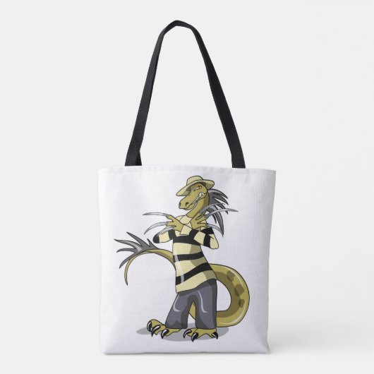 Amargasaurus Poseren als Freddy Krueger. Tote Bag (Achterkant)