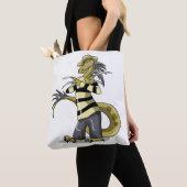 Amargasaurus Poseren als Freddy Krueger. Tote Bag (Dichtbij)