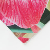 Amarilis roze wit kleur zachte bloem fleece deken (Hoek)
