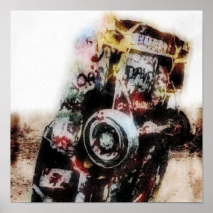 Amarillo Grunge Canvasprint Poster