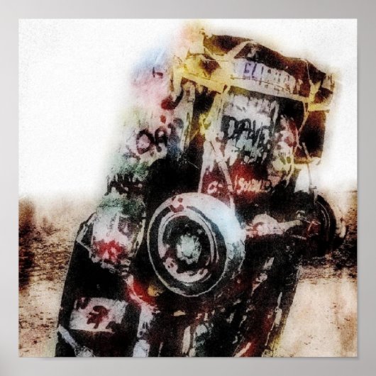 Amarillo Grunge Canvasprint Poster (Voorkant)