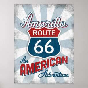 Amarillo Route 66  Amerika Texas Poster