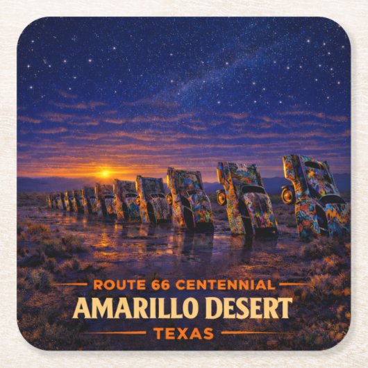 Amarillo Route 66 Barware Onderzetter Cadeau (Voorkant)