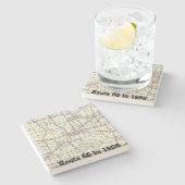 Amarillo route 66 kaart in 1956 stenen onderzetter (Zijkant)