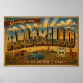 Amarillo Route 66 Reis door het verleden Poster (Voorkant)