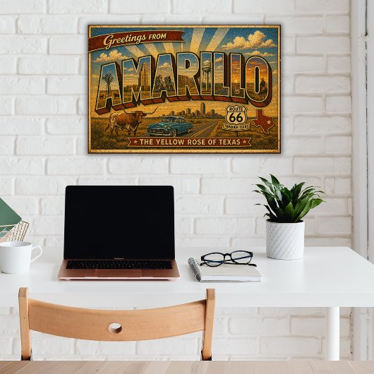 Amarillo Route 66 Reis door het verleden Poster