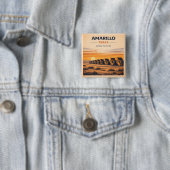 Amarillo Route 66 Retro Woestijn Aandenken Geschen Vierkante Button 5,1 Cm (In situ)