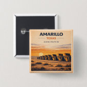 Amarillo Route 66 Retro Woestijn Aandenken Geschen Vierkante Button 5,1 Cm (Voorkant /achterkant)